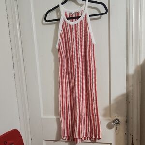 C&C California Red and White Striped Swim Coverup